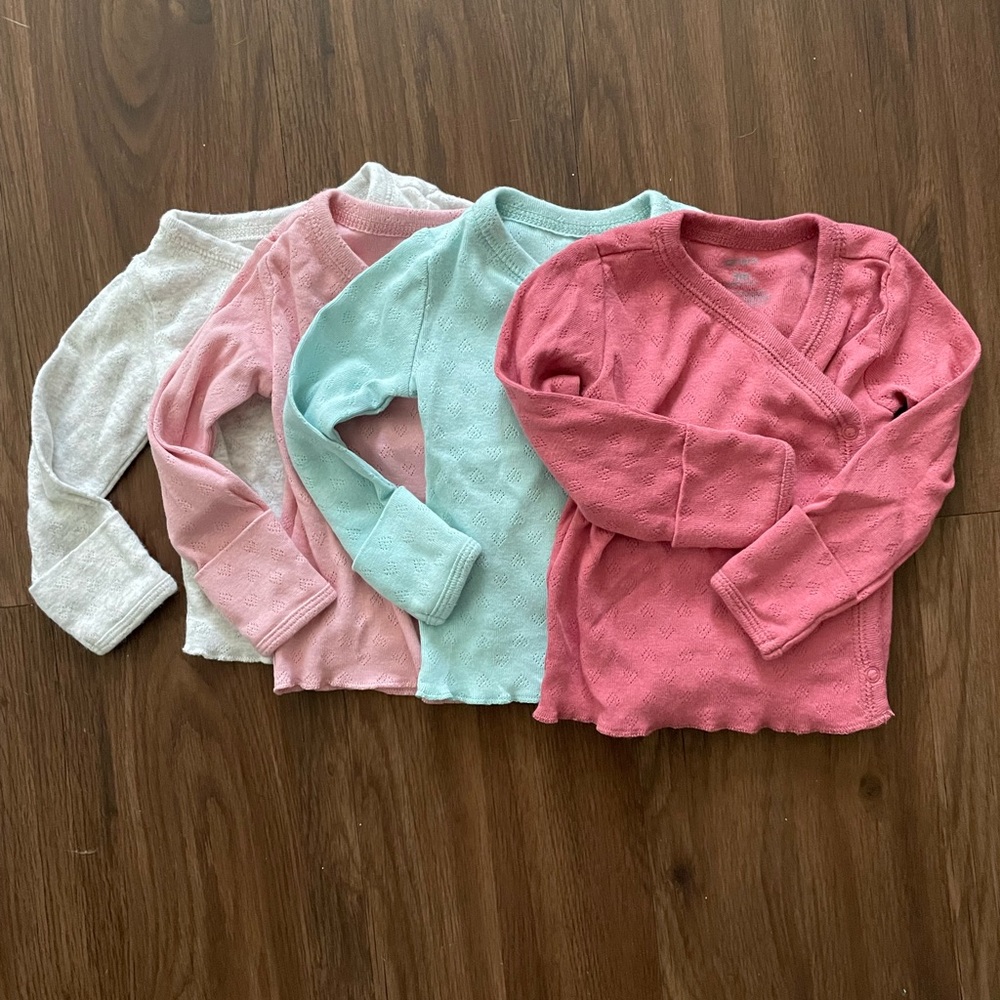 Carter's Baby Girls' 4-Pack Side-Snap Tees